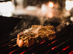 Steak being grilled
